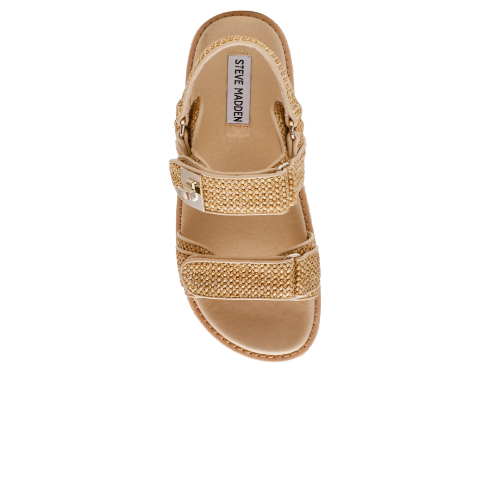 Steve Madden Bigmona Nat Raffia Beige Dames Sandalen