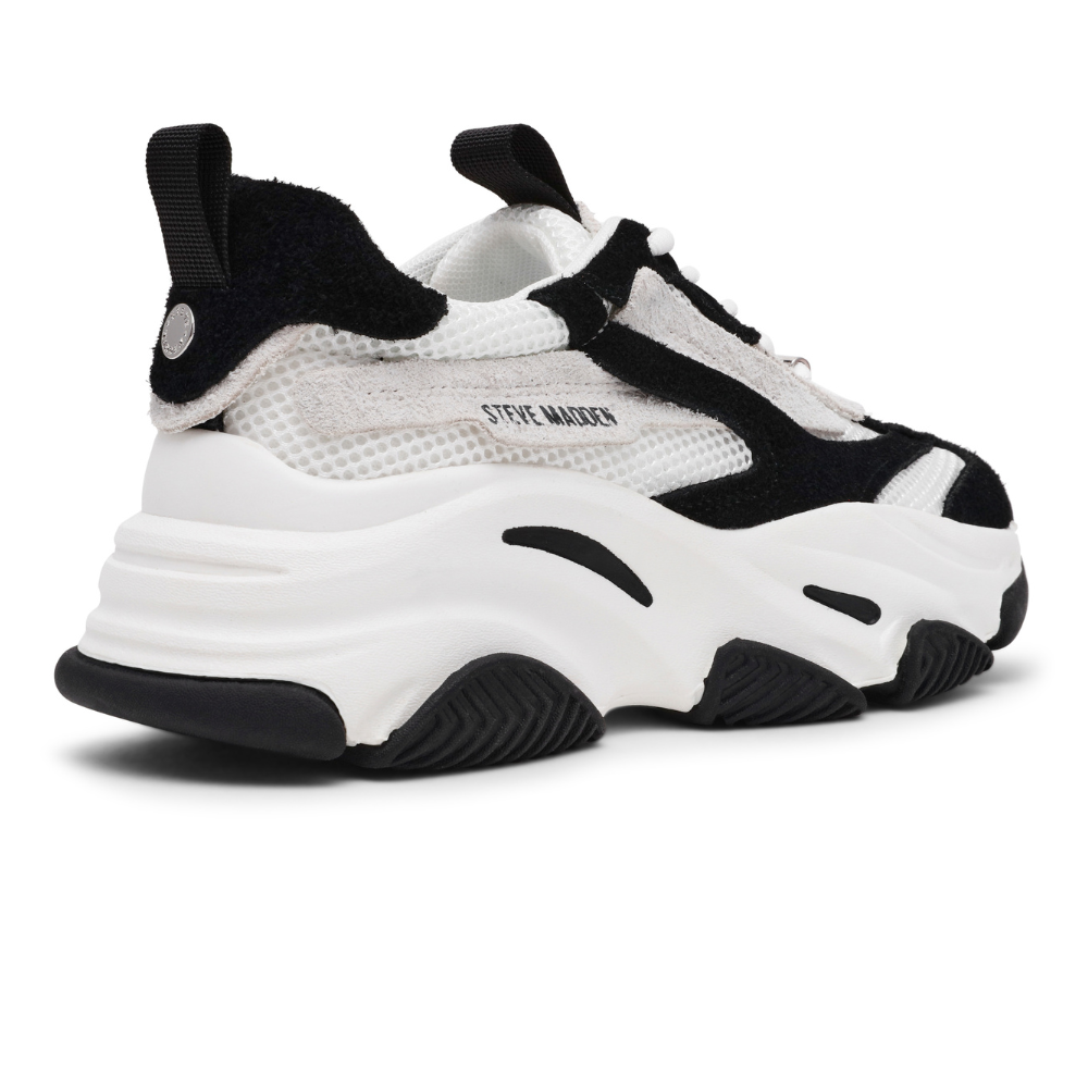 Steve Madden Possession-E Wit Zwart Dames Sneaker